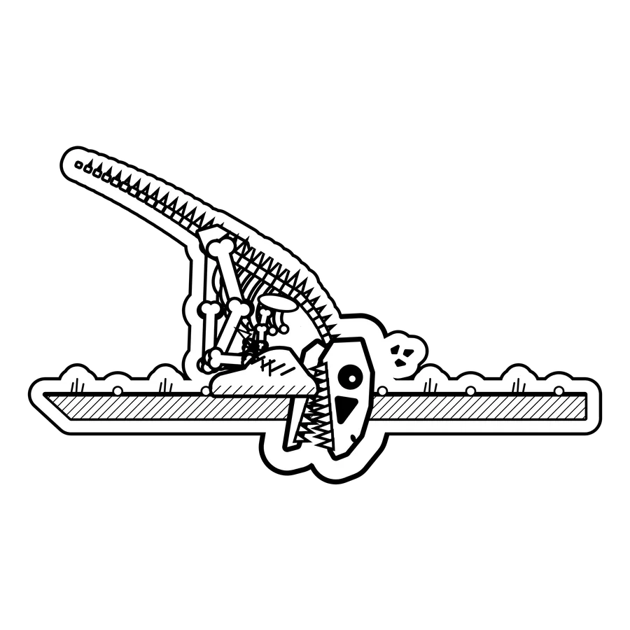 Tyrannosaurus rex — Bent down to tie a shoe. Never got there. dinosaur sticker, Extinction Fails collection