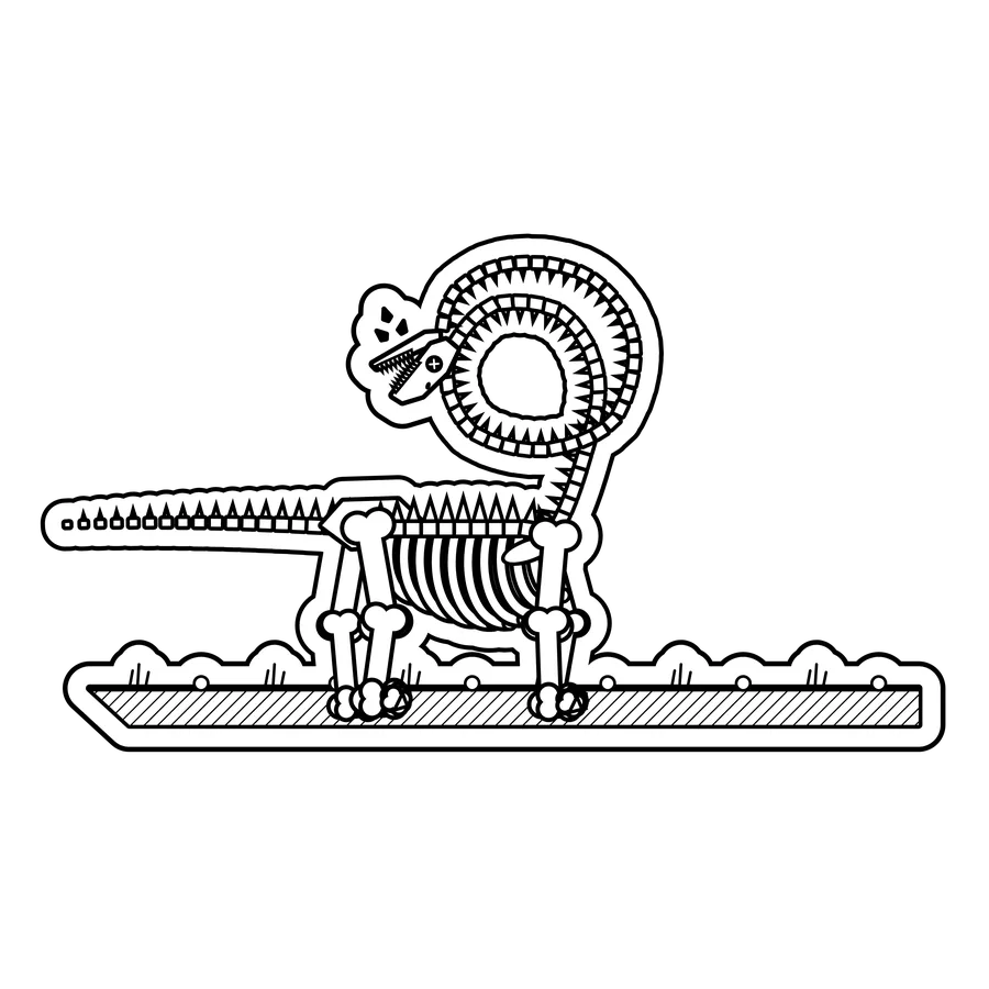 Brachiosaurus — Looked behind itself and tied its neck in a knot. dinosaur sticker, Extinction Fails collection