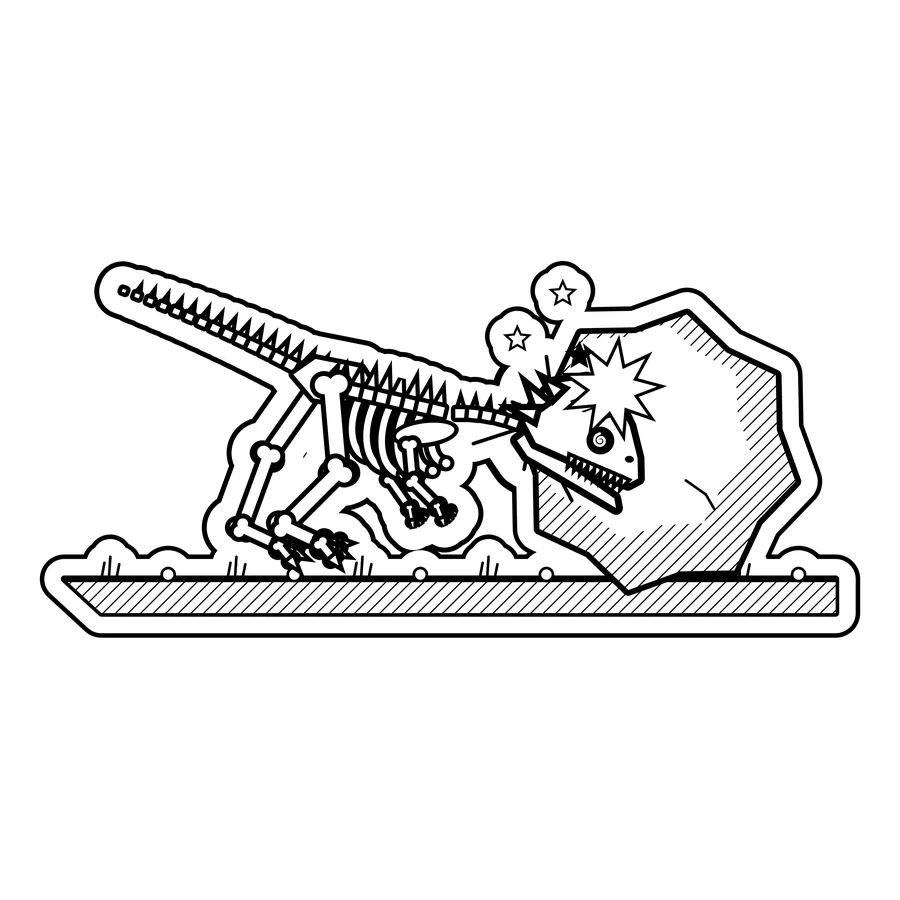 Pachycephalosaurus — Head-butted a boulder. The boulder did not move. dinosaur sticker, Extinction Fails collection