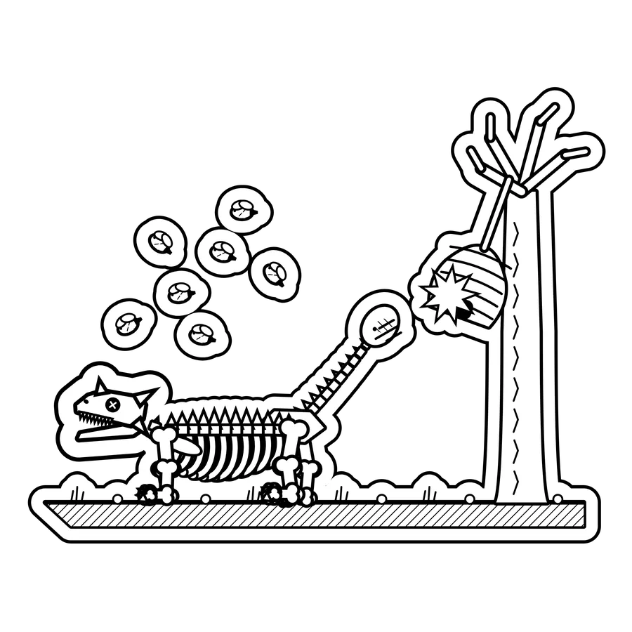 Ankylosaurus — Swung its club tail at a beehive. dinosaur sticker, Extinction Fails collection