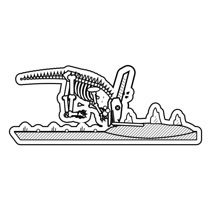 Parasaurolophus — Drank lava through a straw. dinosaur sticker, Extinction Fails collection