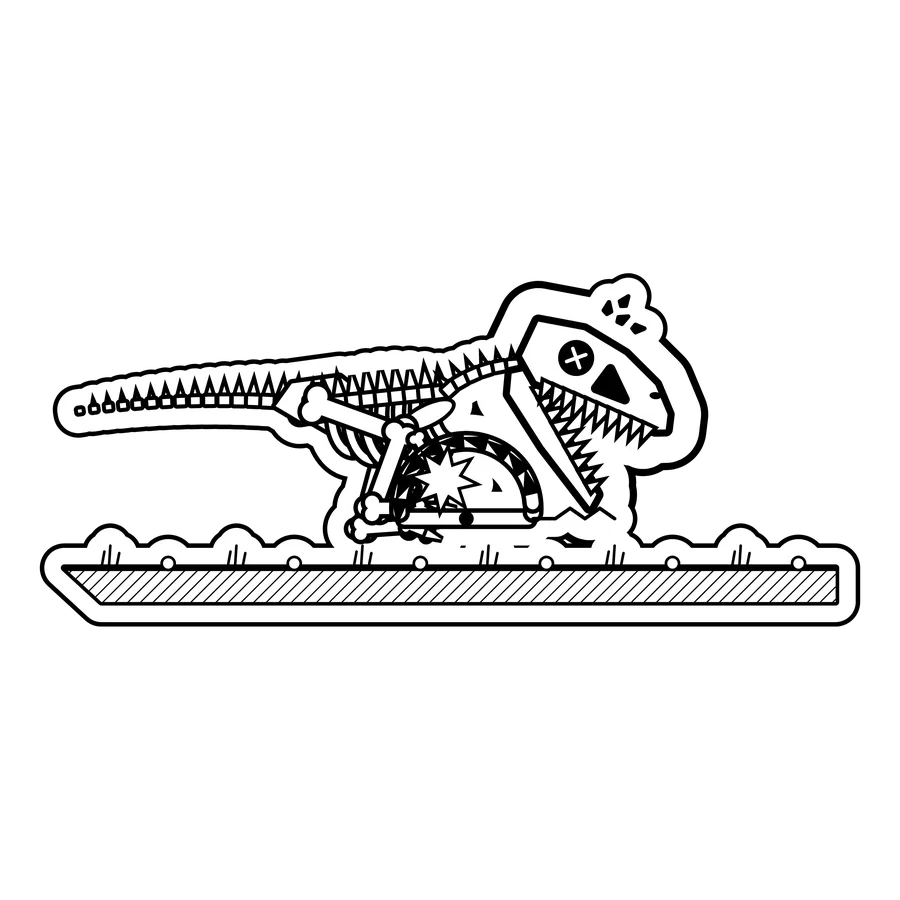 Tyrannosaurus rex — Arm-wrestled a bear trap. dinosaur sticker, Extinction Fails collection