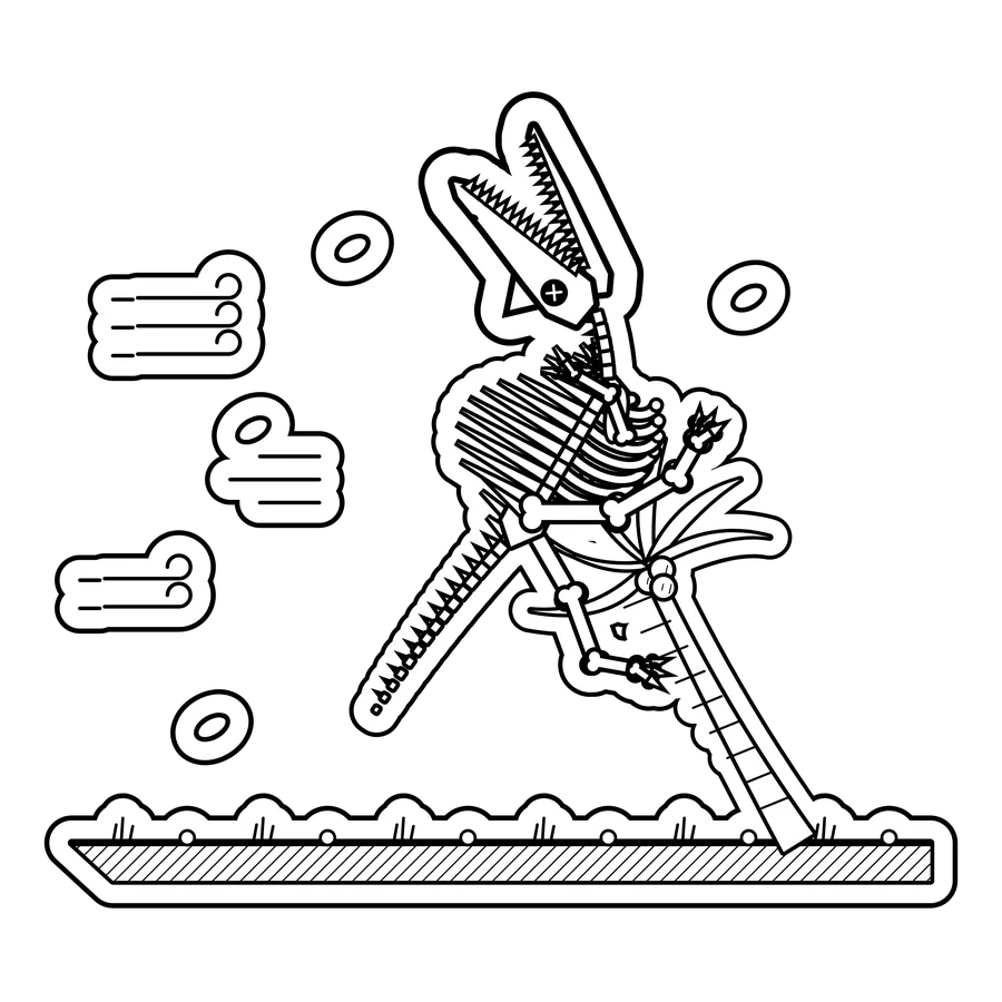 Spinosaurus — Raised its sail in a hurricane. dinosaur sticker, Extinction Fails collection