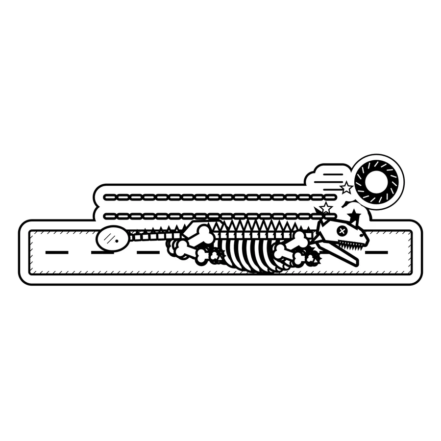 Ankylosaurus — Lay down in the road as a speed bump. dinosaur sticker, Extinction Fails collection