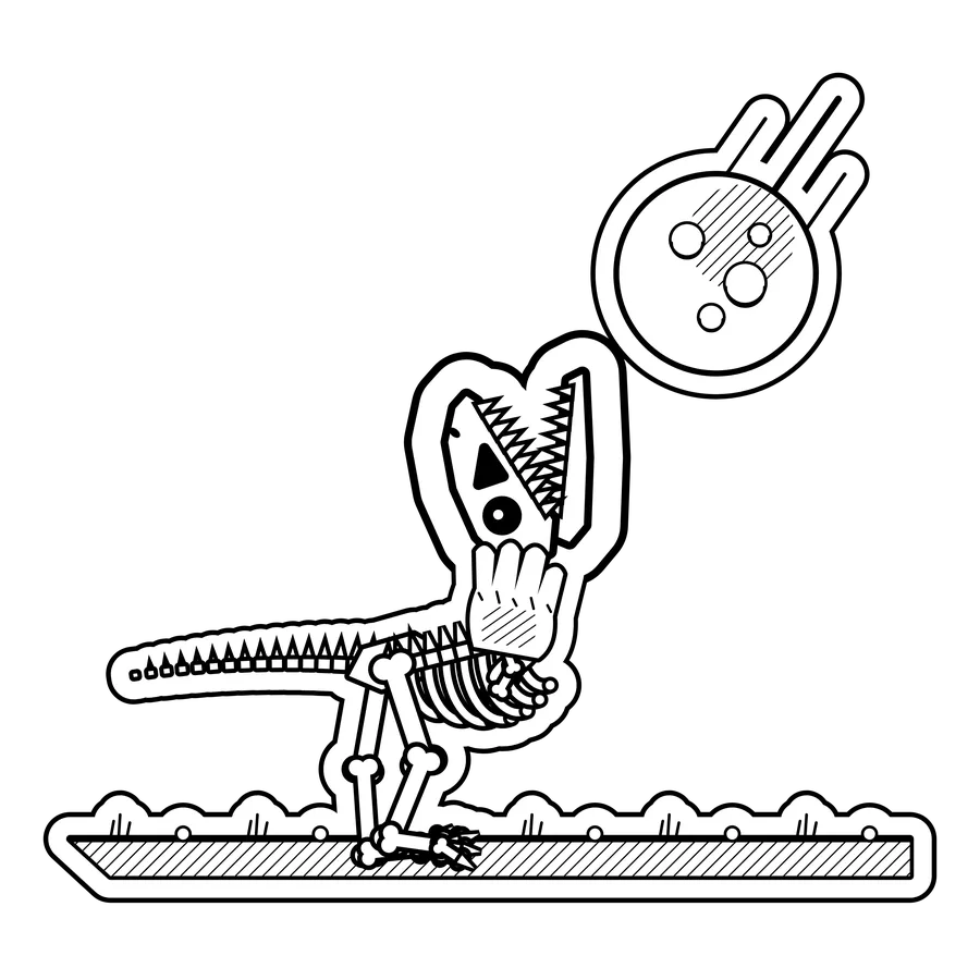 Tyrannosaurus rex — Tried to catch a meteor with a baseball glove. dinosaur sticker, Extinction Fails collection