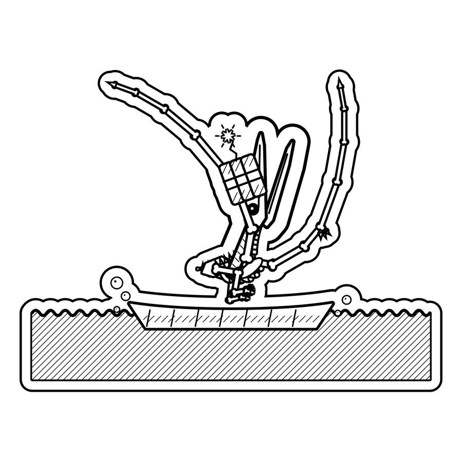 Pteranodon — Fishing with three sticks of dynamite from a rowboat. dinosaur sticker, Extinction Fails collection
