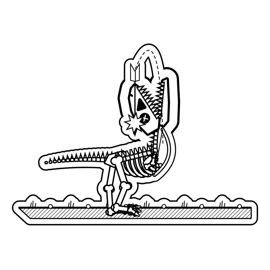 Tyrannosaurus rex — Shot an arrow straight up. dinosaur sticker, Extinction Fails collection