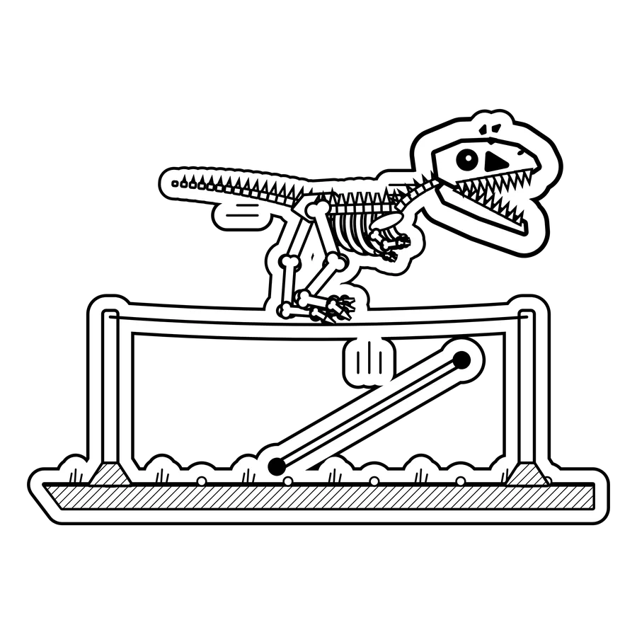 Tyrannosaurus rex — Tightrope walk. Dropped the balance pole. dinosaur sticker, Extinction Fails collection