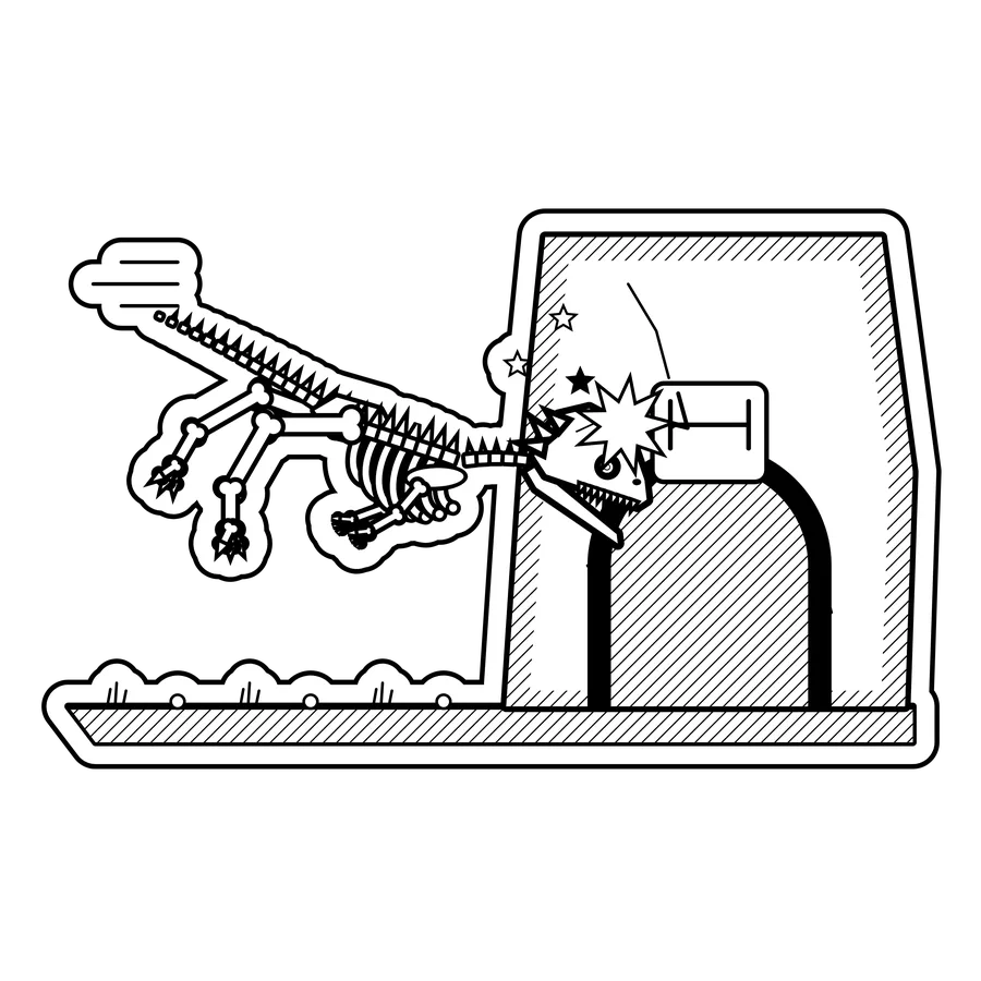 Pachycephalosaurus — Ran at a tunnel painted on a rock. It worked for the bird. dinosaur sticker, Extinction Fails collection