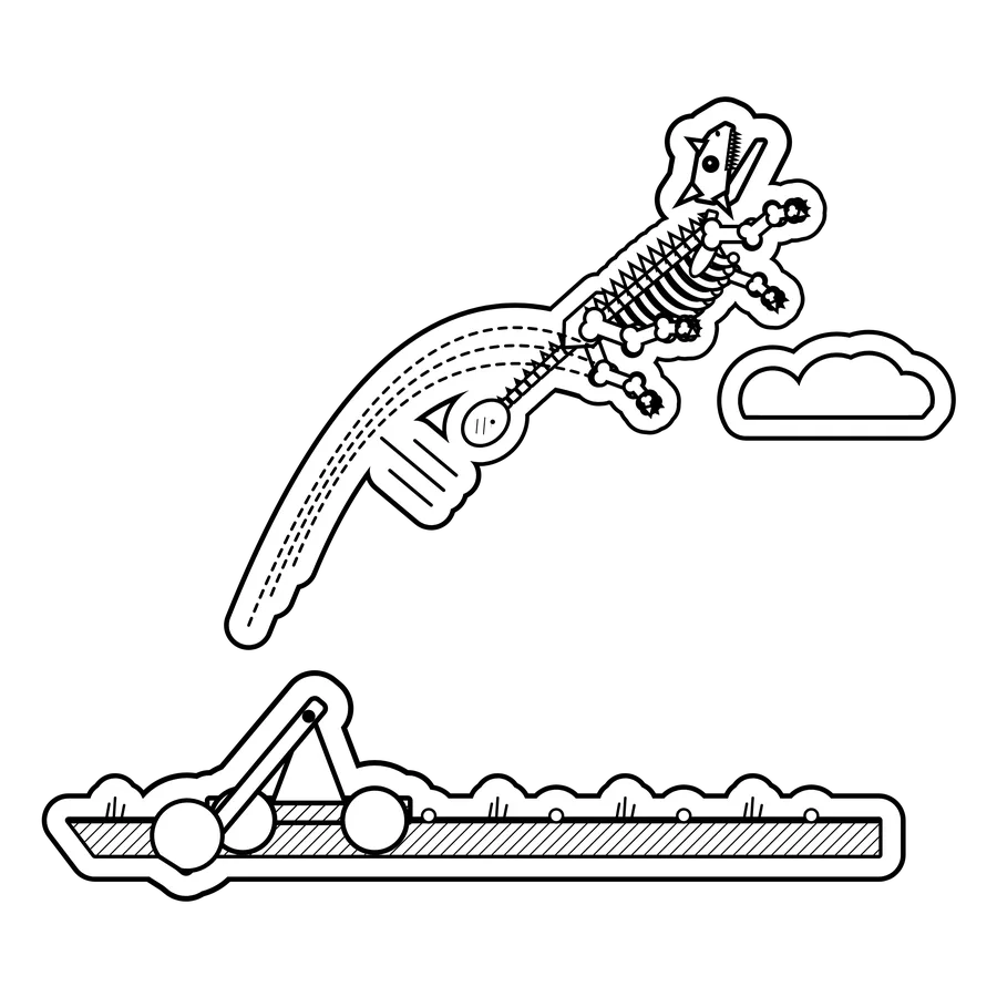 Ankylosaurus — Flight test from a catapult. dinosaur sticker, Extinction Fails collection