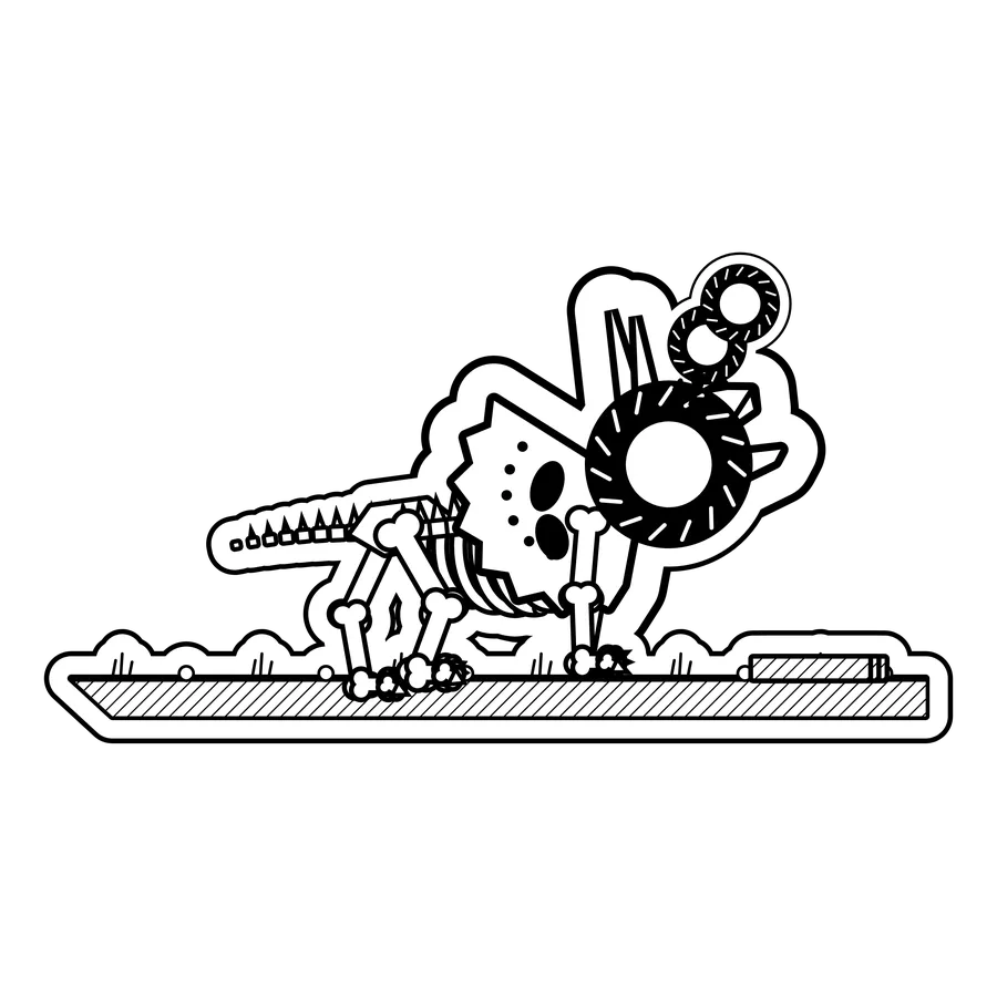 Triceratops — Won the ring toss. Rings on every horn. dinosaur sticker, Extinction Fails collection