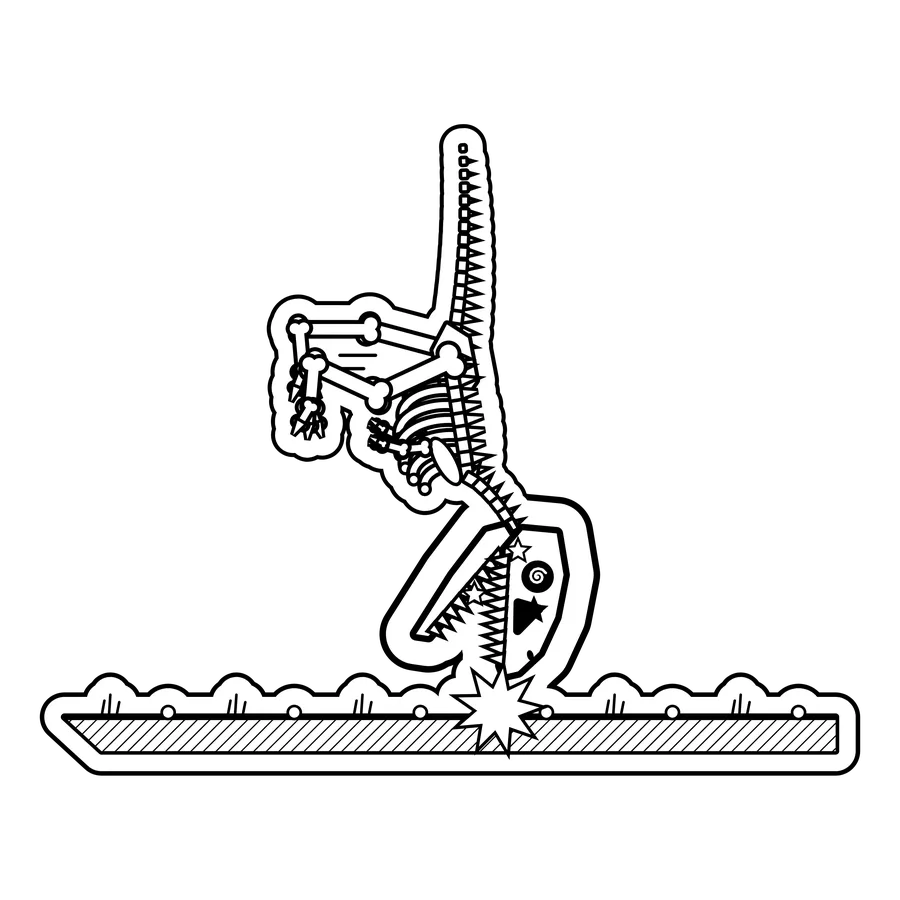 Tyrannosaurus rex — Attempted a handstand with two-inch arms. dinosaur sticker, Extinction Fails collection