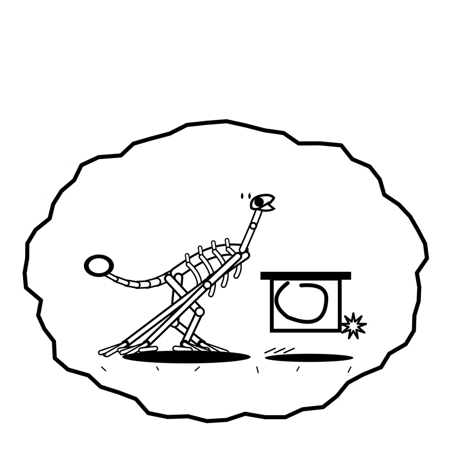 Spring clamp — Mishap dinosaur sticker, Extinction Fails collection