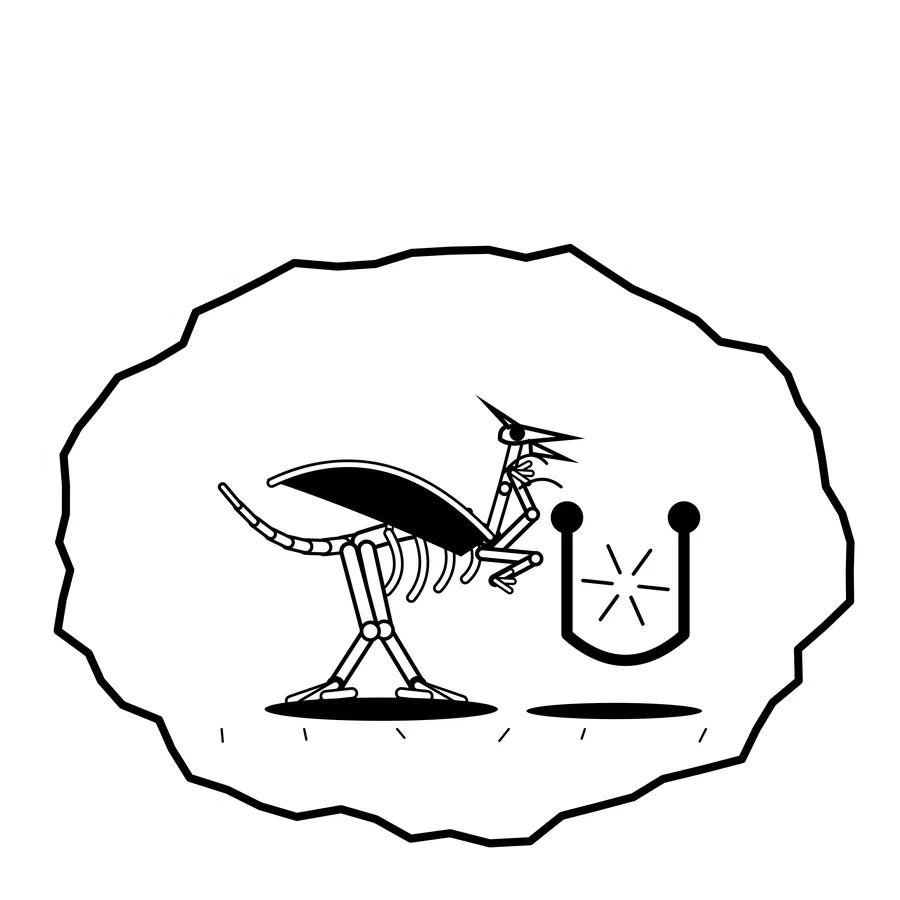 Magnet misread — Mishap dinosaur sticker, Extinction Fails collection