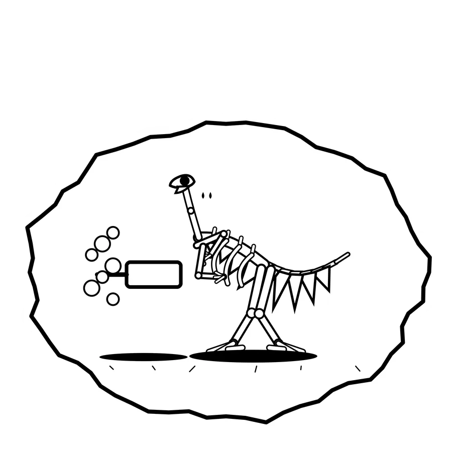 Atomizer cloud — Mishap dinosaur sticker, Extinction Fails collection