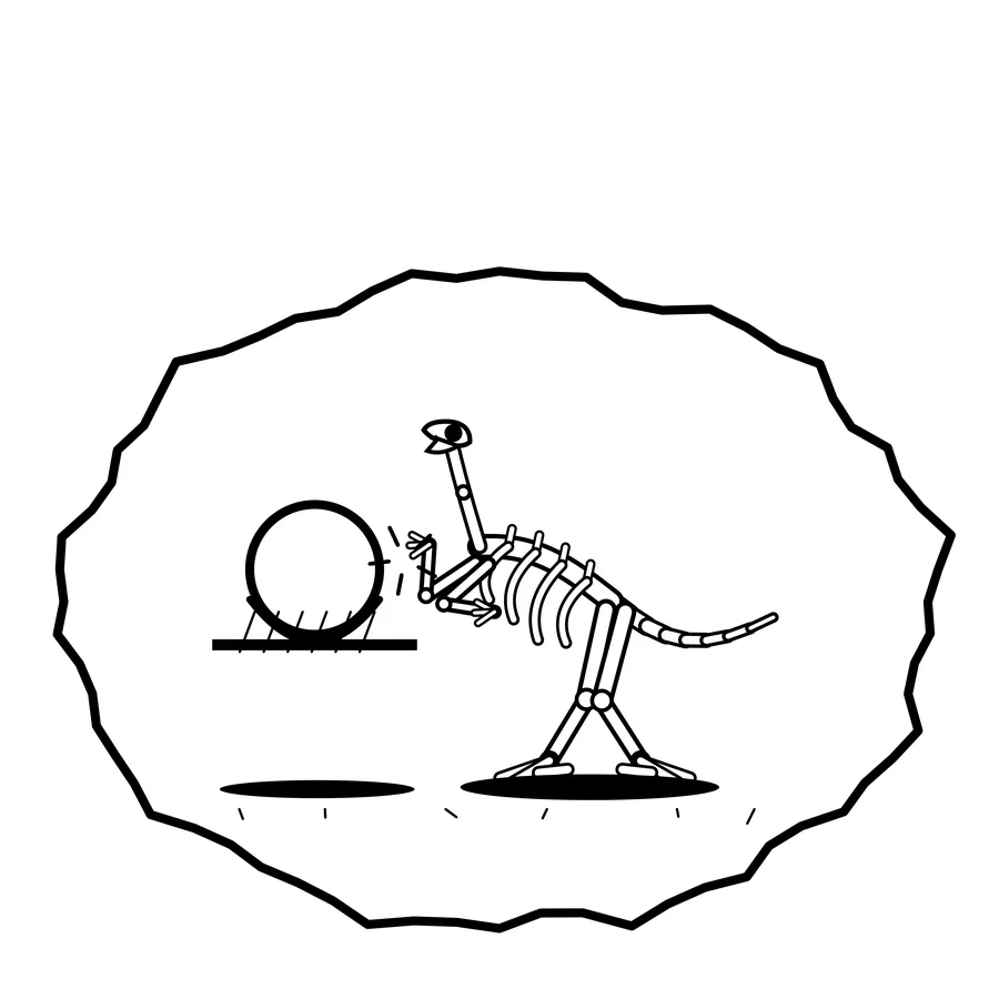 Hoop helmet — Mishap dinosaur sticker, Extinction Fails collection