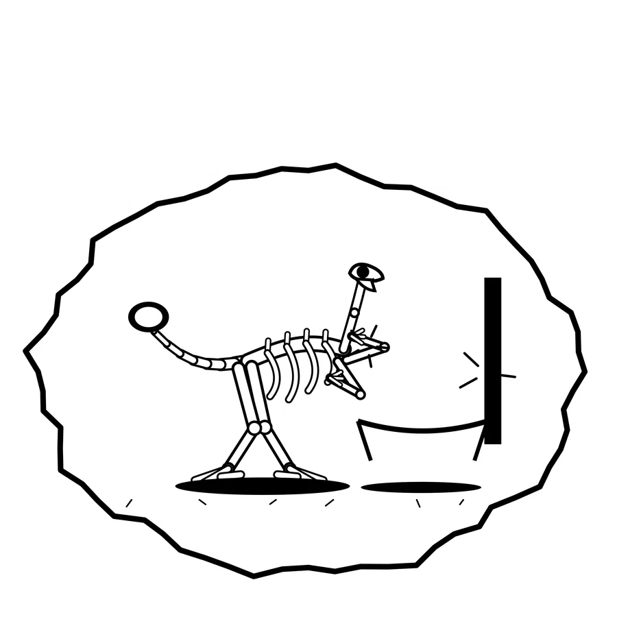Trampoline wall — Mishap dinosaur sticker, Extinction Fails collection
