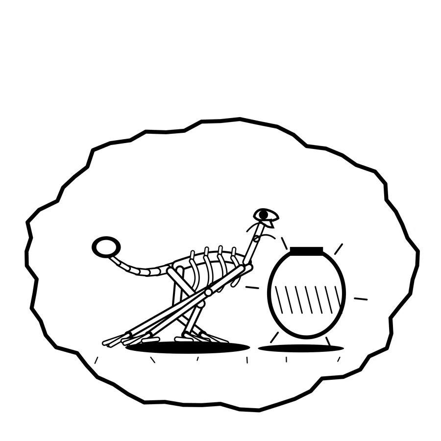Giant acorn shelter — Mishap dinosaur sticker, Extinction Fails collection