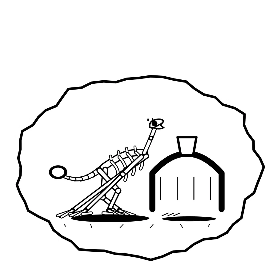 Arch keystone — Mishap dinosaur sticker, Extinction Fails collection