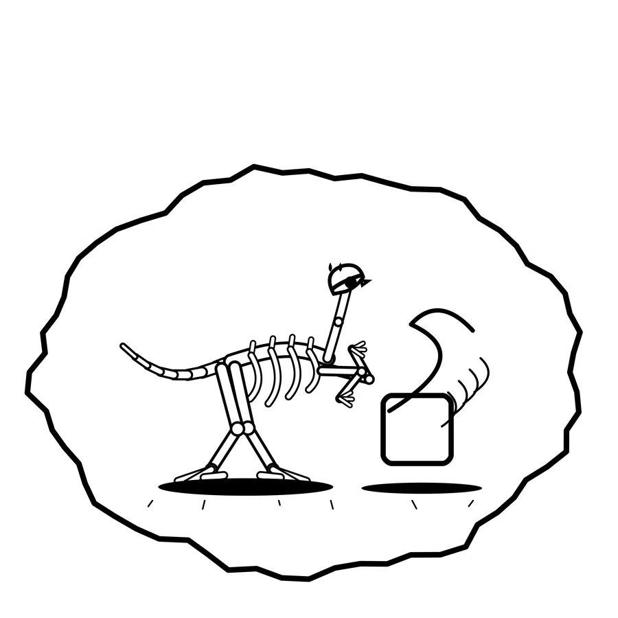 Tornado in a jar — Mishap dinosaur sticker, Extinction Fails collection