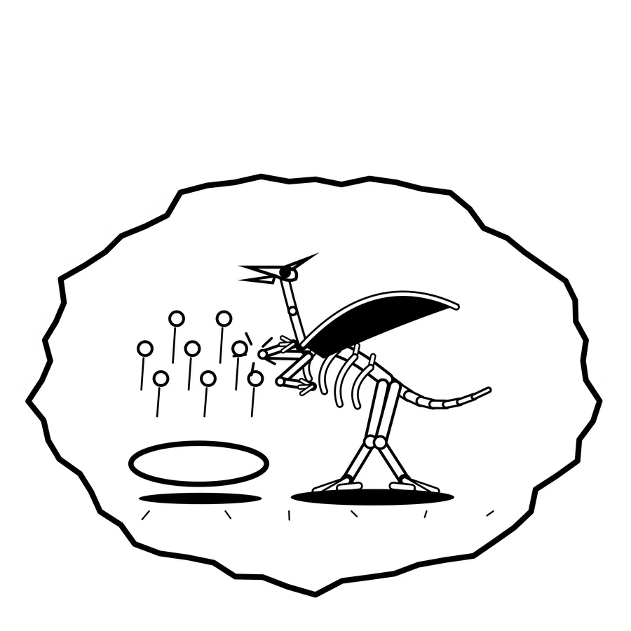 Hail catching bowl — Mishap dinosaur sticker, Extinction Fails collection