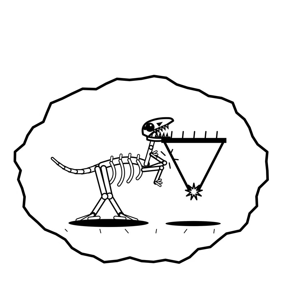Icicle tap test — Mishap dinosaur sticker, Extinction Fails collection