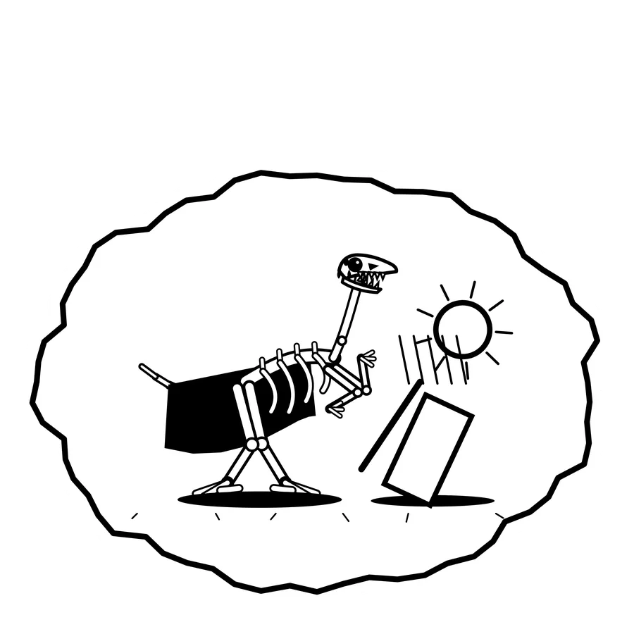 Sunbeam mirror — Mishap dinosaur sticker, Extinction Fails collection