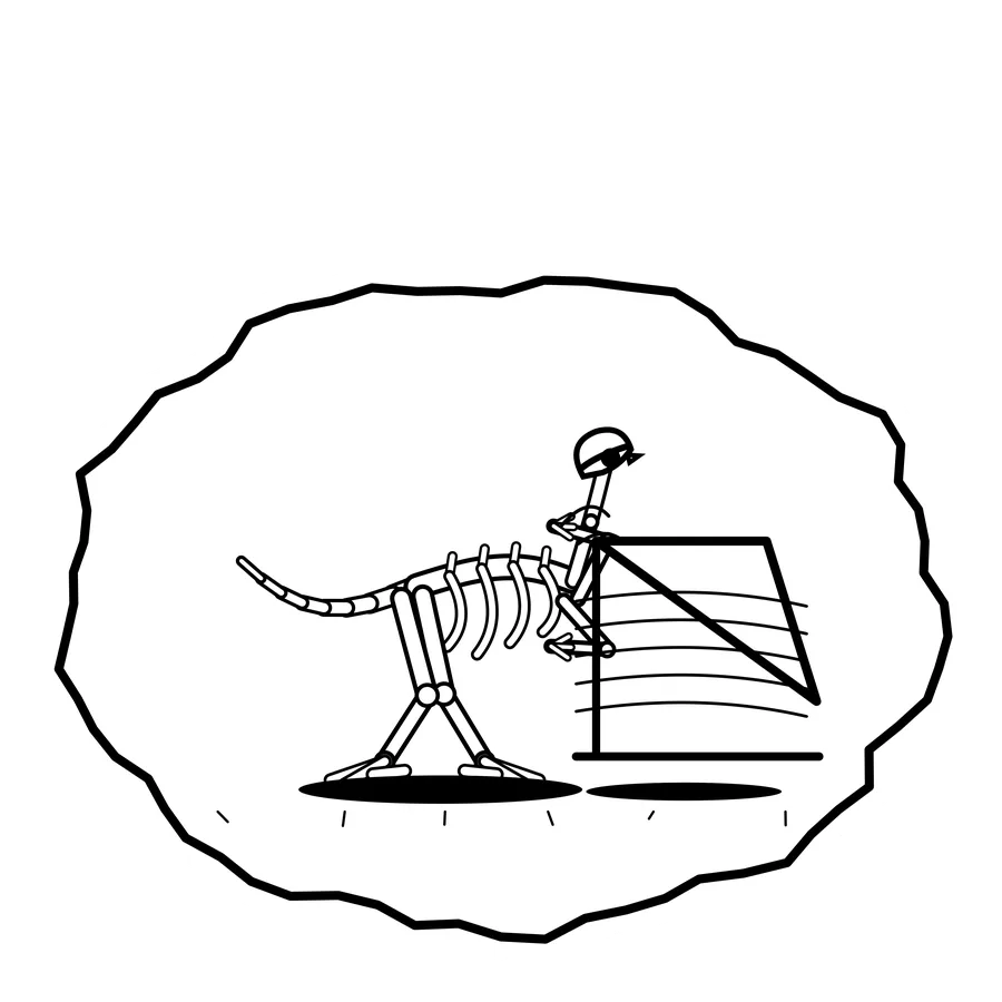 Gale sail — Mishap dinosaur sticker, Extinction Fails collection