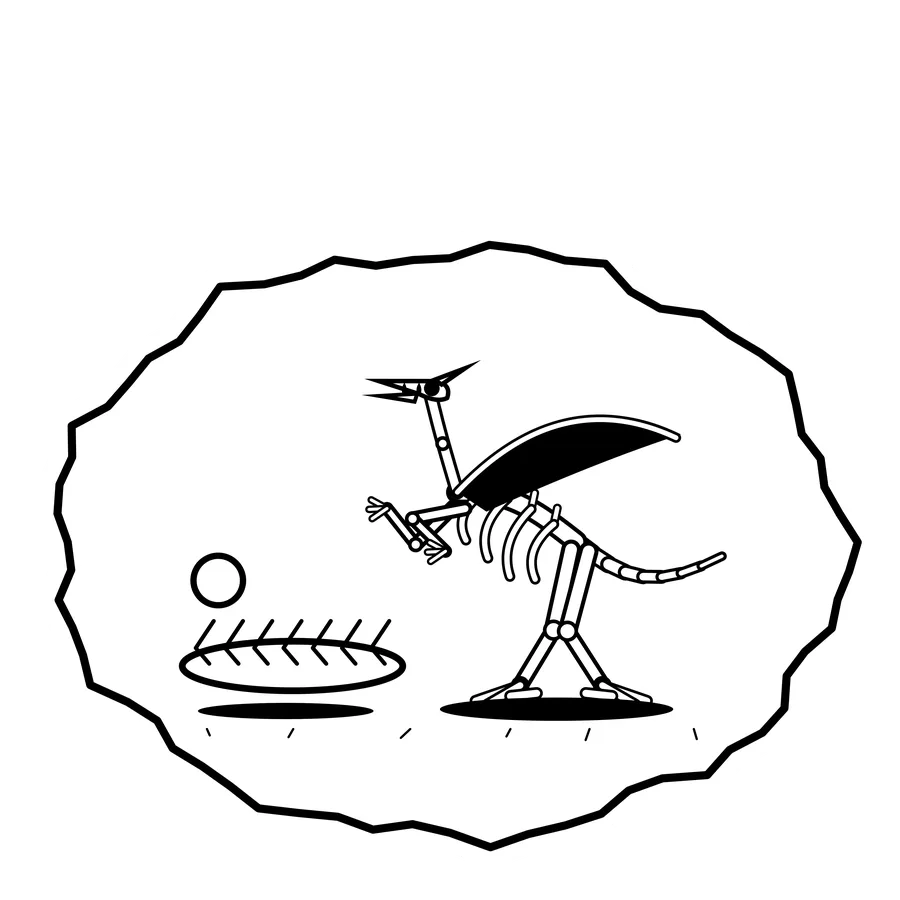 Frosted puddle skate — Mishap dinosaur sticker, Extinction Fails collection