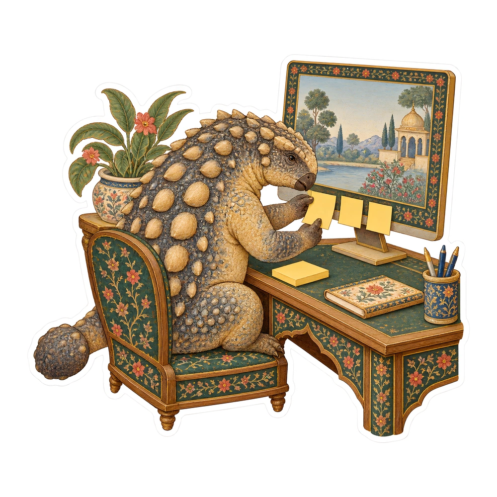 Ankylosaurus, Getting the sticky notes straight dinosaur sticker