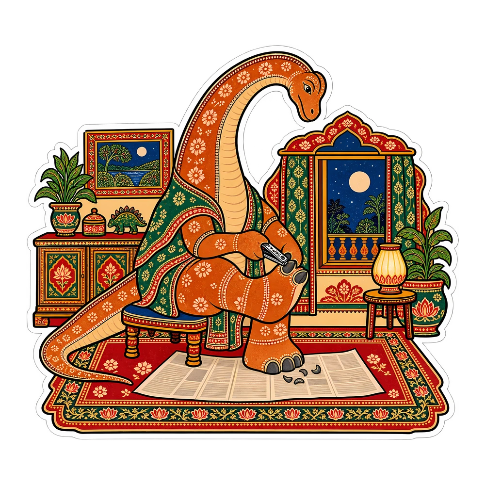 Brachiosaurus, Trimming toenails dinosaur sticker