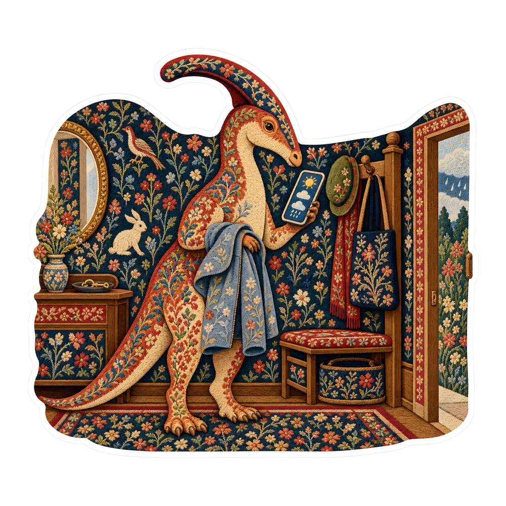 Parasaurolophus, Choosing a jacket dinosaur sticker