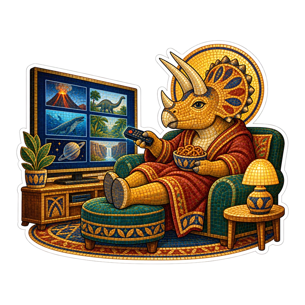 Triceratops, Choosing something to watch dinosaur sticker