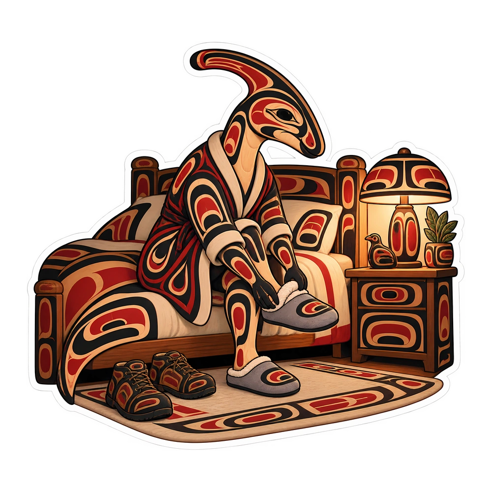 Parasaurolophus, Finally, slippers dinosaur sticker