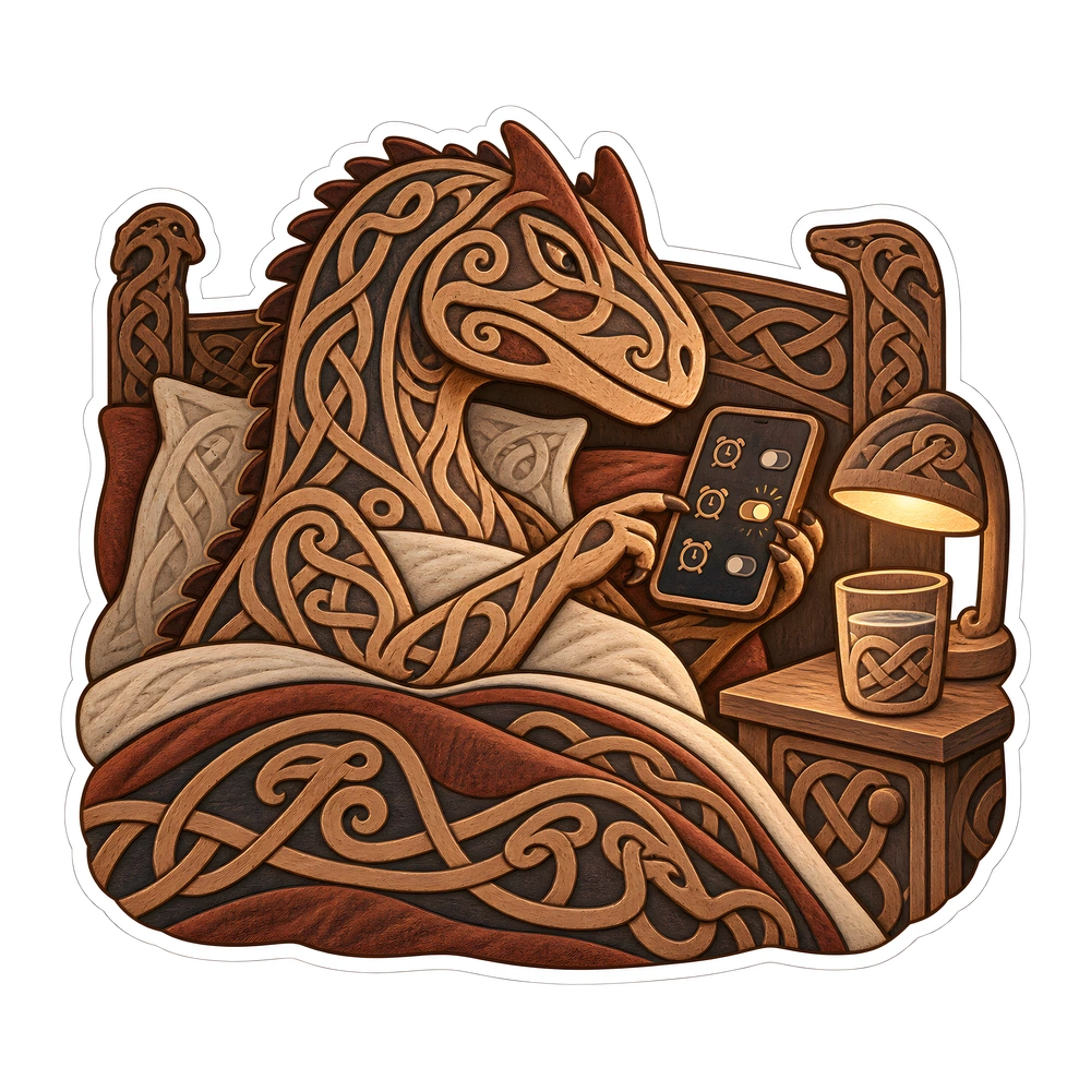 Allosaurus, Setting the morning alarm dinosaur sticker
