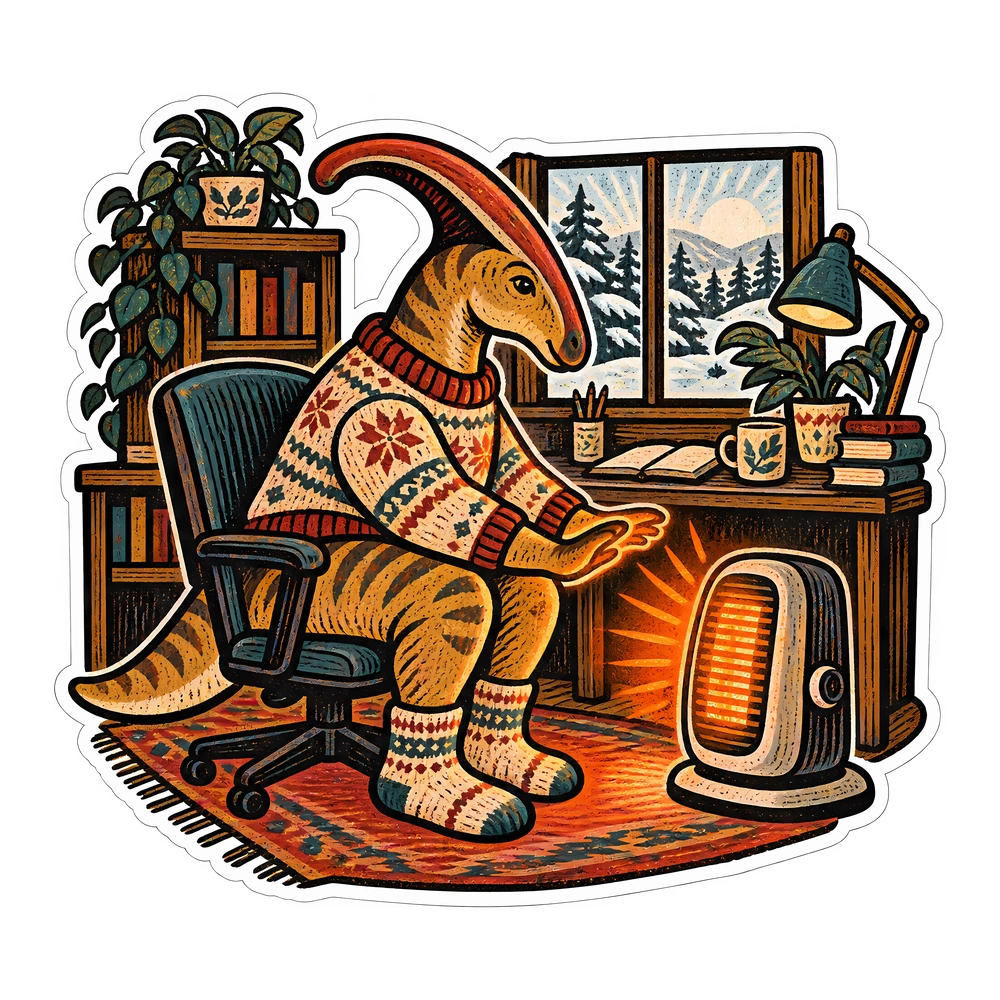 Parasaurolophus, The warmest corner dinosaur sticker