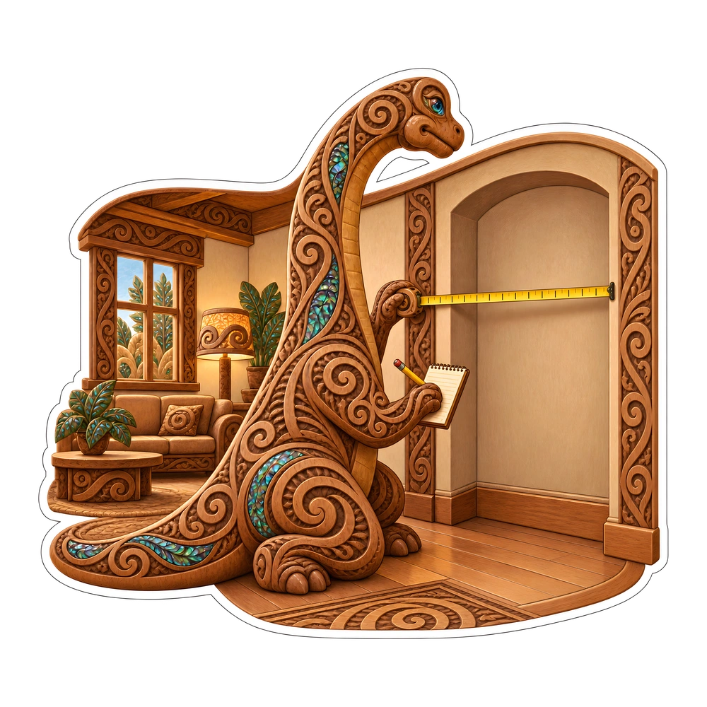 Brachiosaurus, Will the bookcase fit? dinosaur sticker