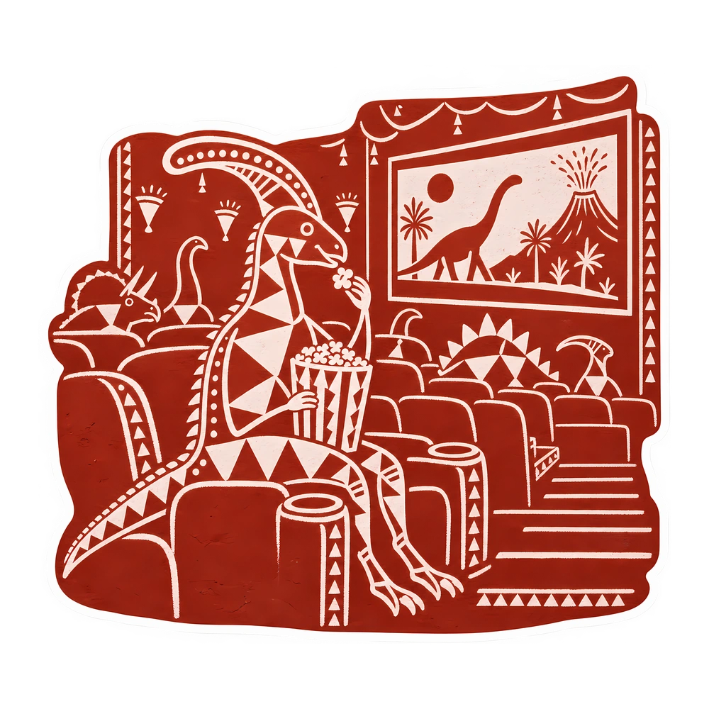 Corythosaurus, Popcorn before the movie dinosaur sticker