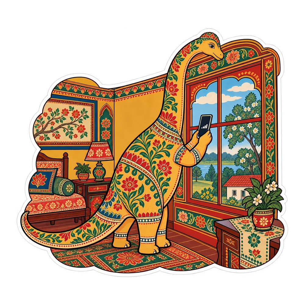 Brachiosaurus, Looking for one bar of signal dinosaur sticker