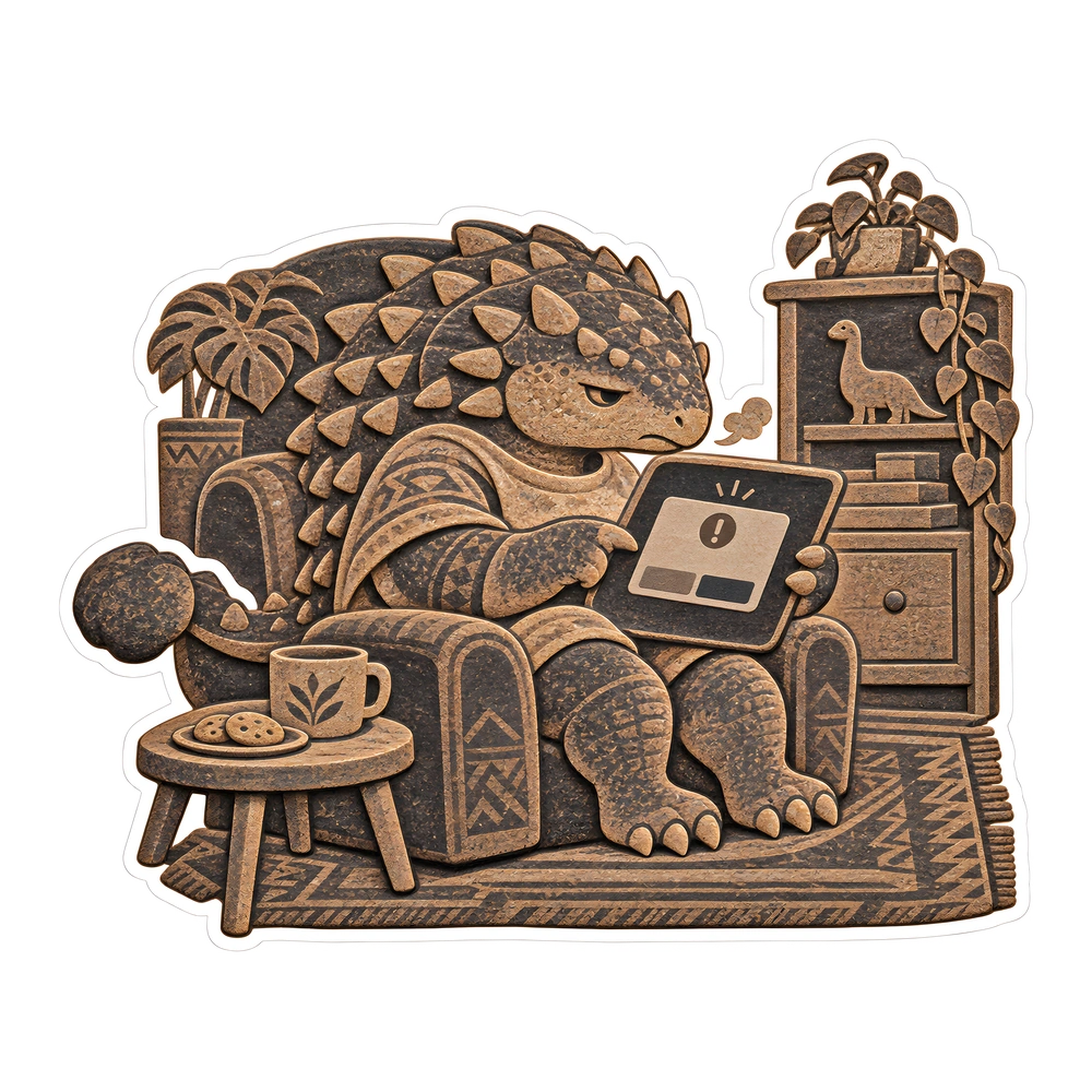 Ankylosaurus, Storage almost full dinosaur sticker