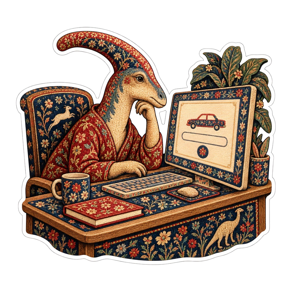 Parasaurolophus, Forgot the password again dinosaur sticker