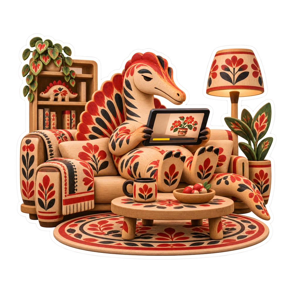 Spinosaurus, Waiting for the ad to finish dinosaur sticker