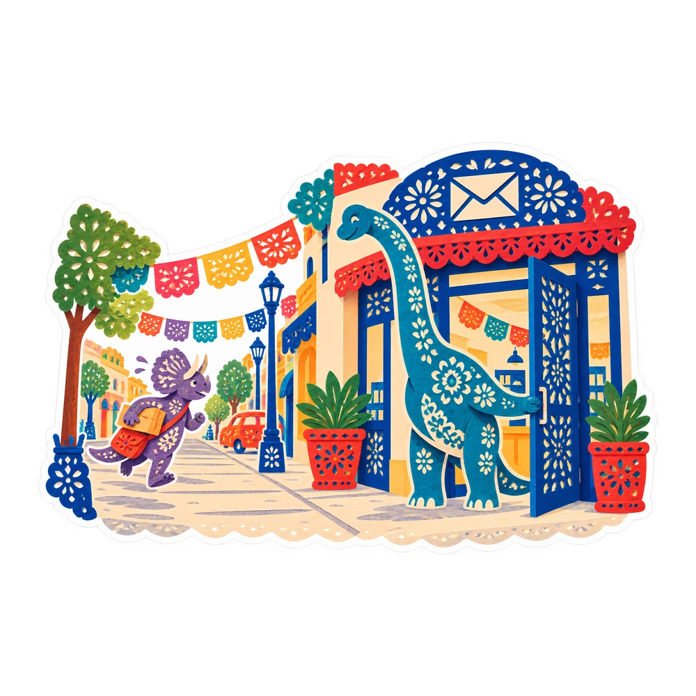 Brachiosaurus, Holding the door a little too early dinosaur sticker