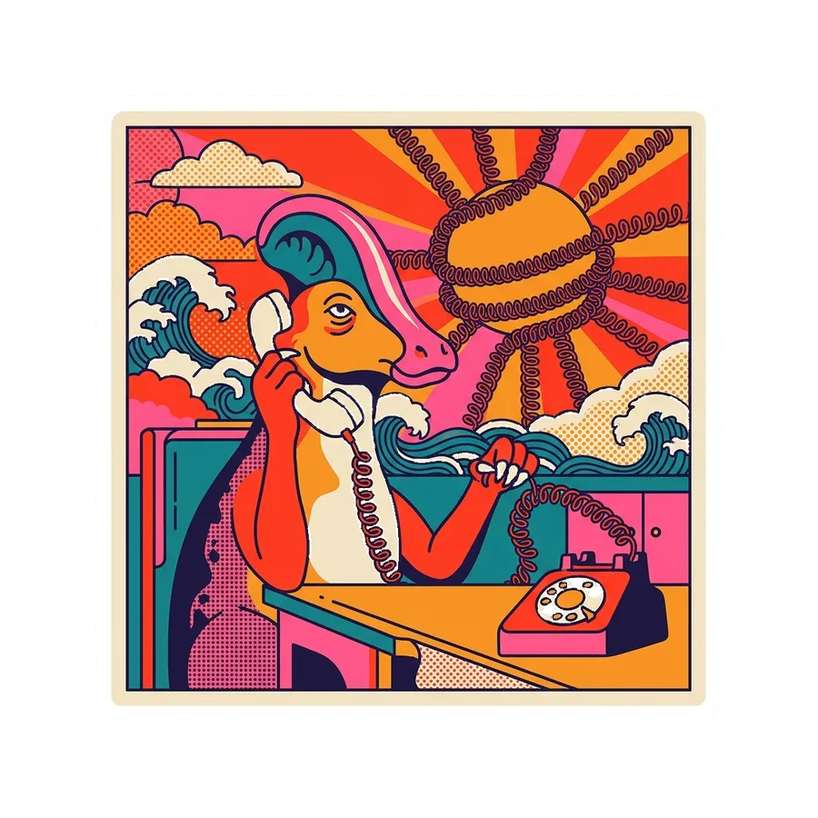 Corythosaurus — On hold dinosaur sticker, Kaiju Sunrise collection