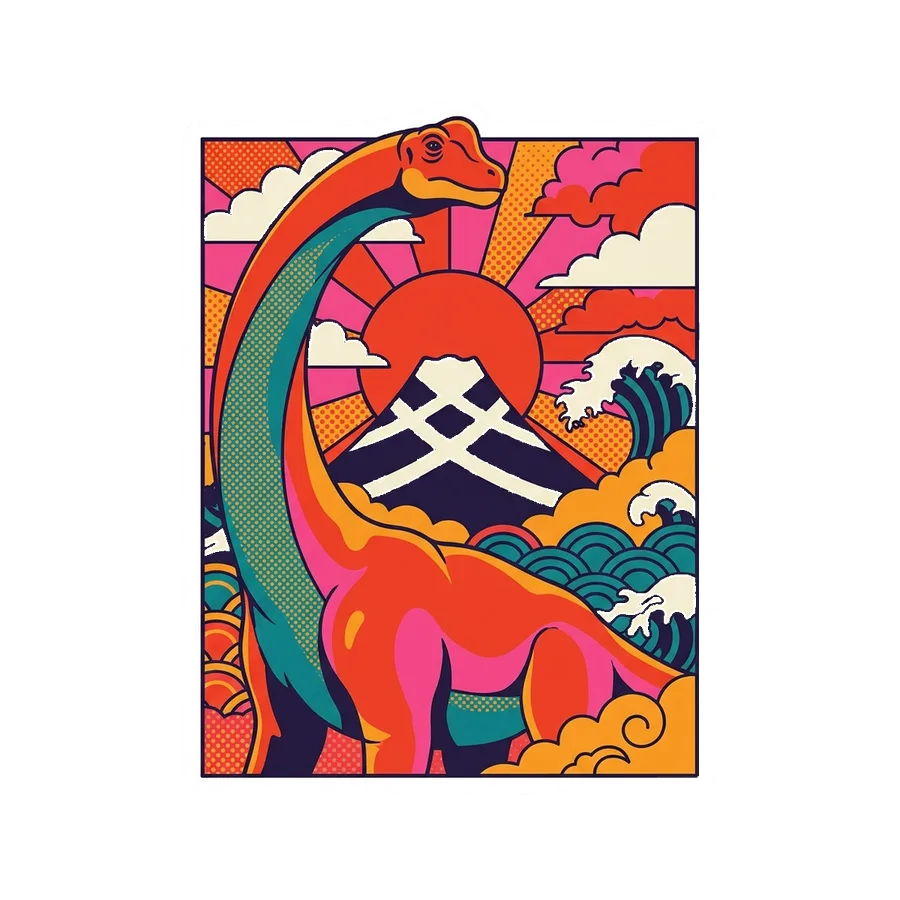 Argentinosaurus Fuji sunrise sticker