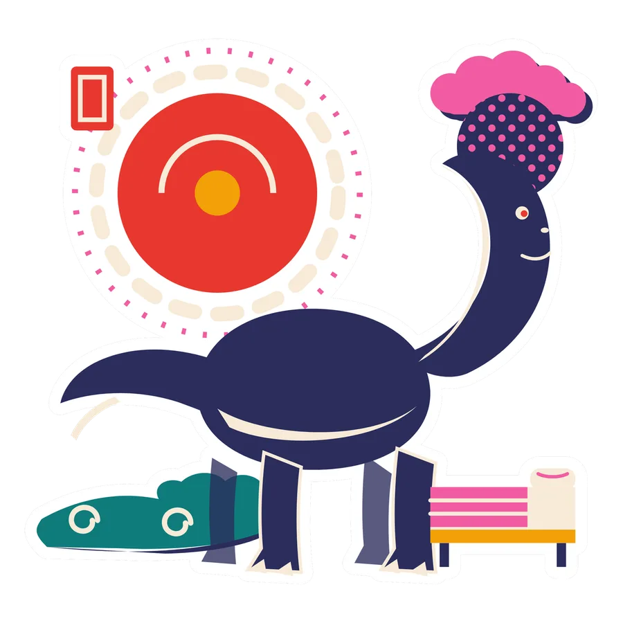 Argentinosaurus — Making the bed dinosaur sticker, Sunrise Flats collection