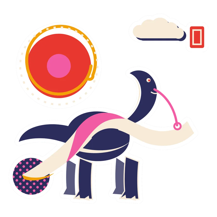 Jobaria — Folding a fitted sheet dinosaur sticker, Sunrise Flats collection