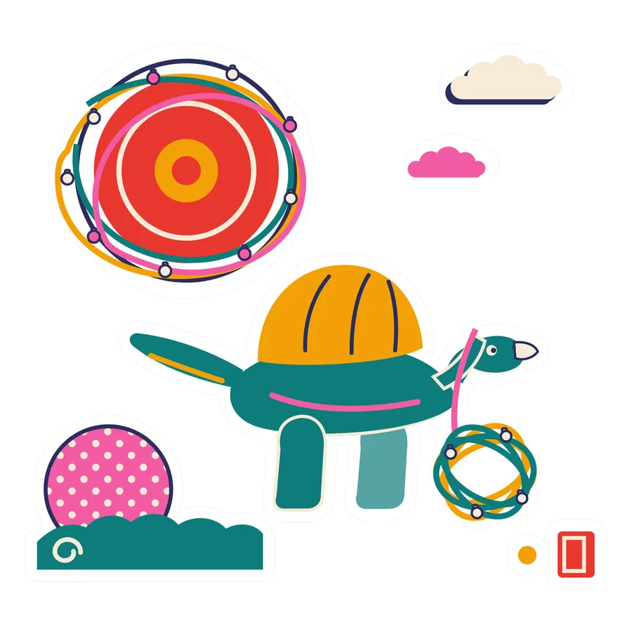 Ouranosaurus — Untangling string lights dinosaur sticker, Sunrise Flats collection