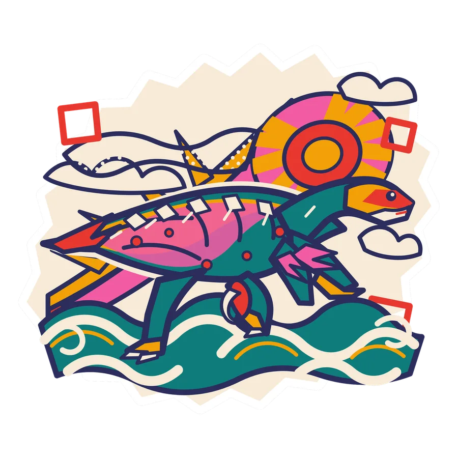 Sunrise Flats dinosaur stickers