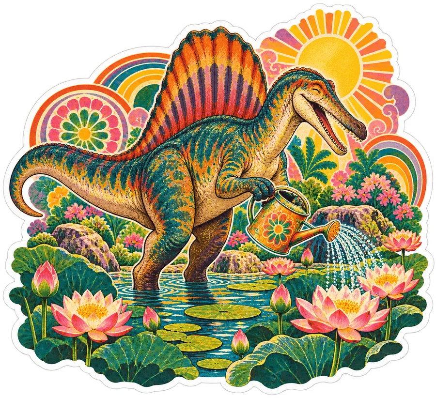 Spinosaurus — In the garden dinosaur sticker, Garden collection